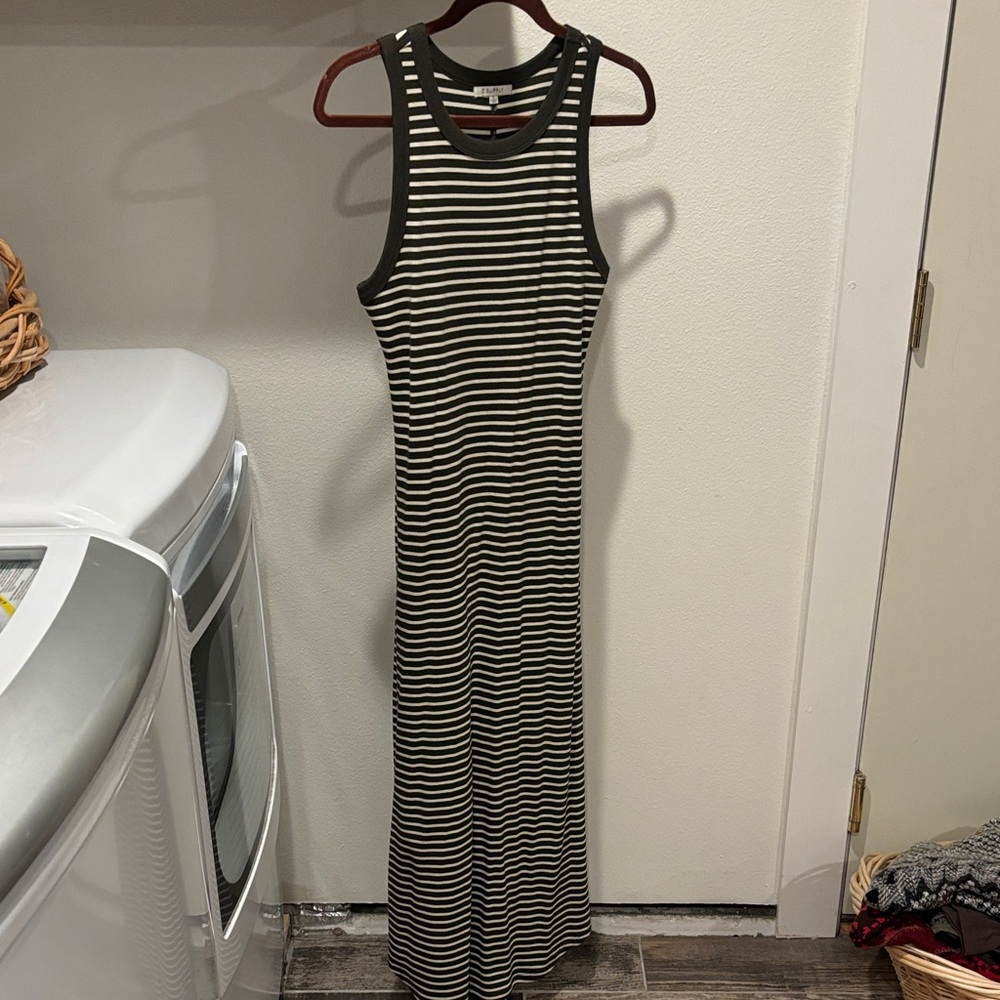 Easy Green and White Striped Maxi Dress